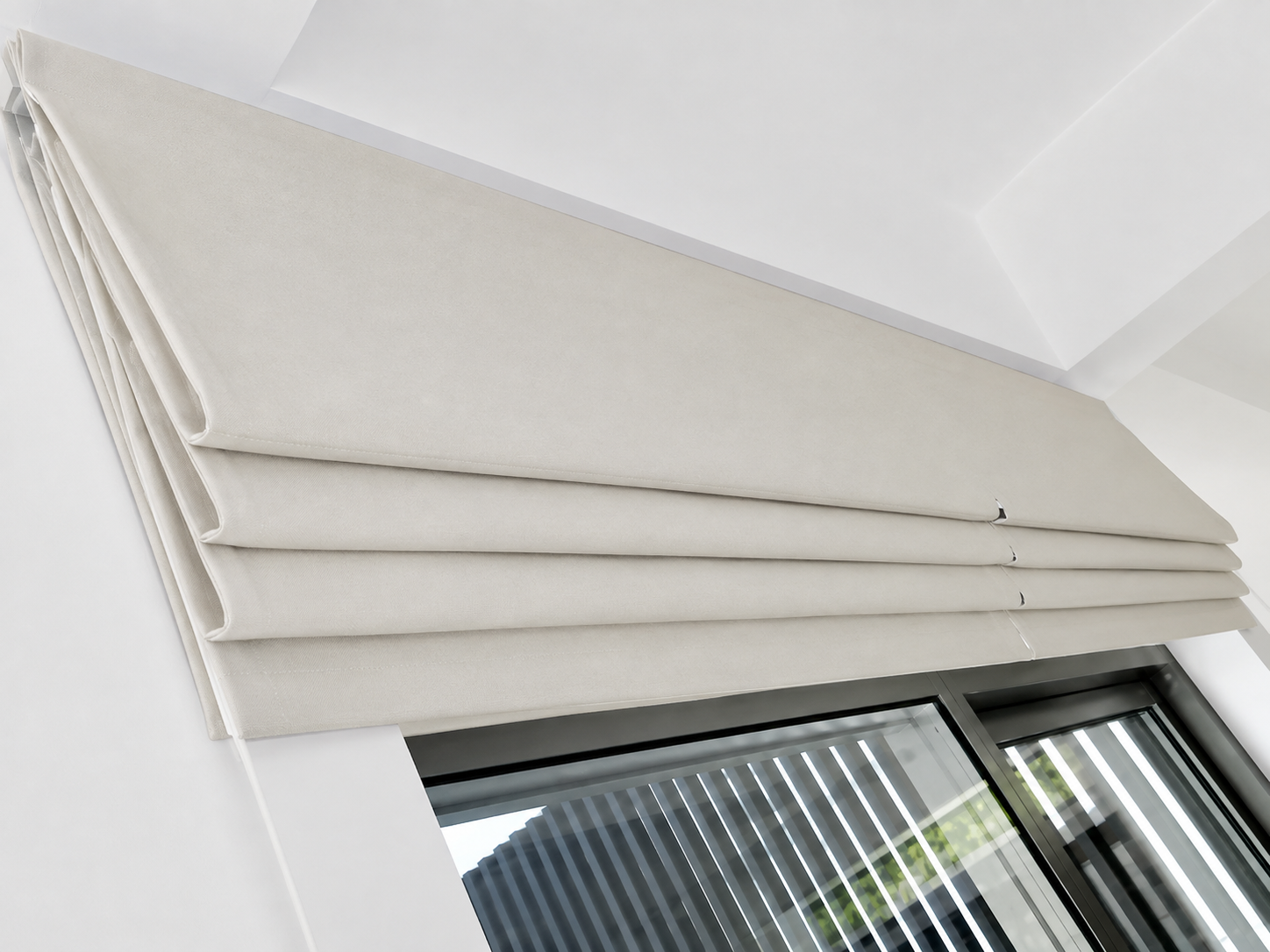 Roman blinds installed on a window
